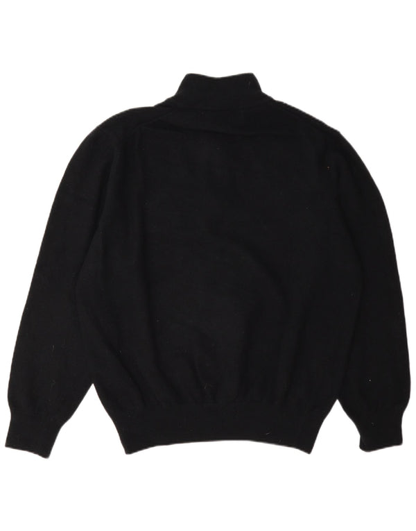 Suéter feminino Fred Perry com zíper e gola em lã preta UK 18 XL