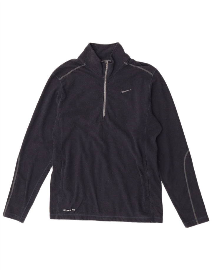Suéter Nike Masculino Therma-Fit Zip Neck Fleece Médio Azul Marinho Poliéster