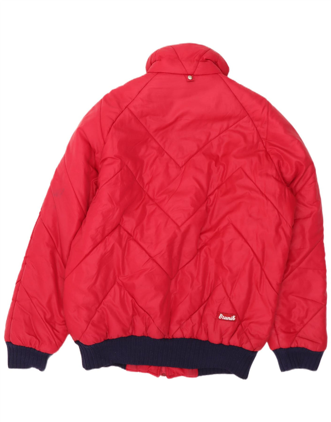 Jaqueta acolchoada masculina Brunik UK 38 bloco colorido vermelho médio