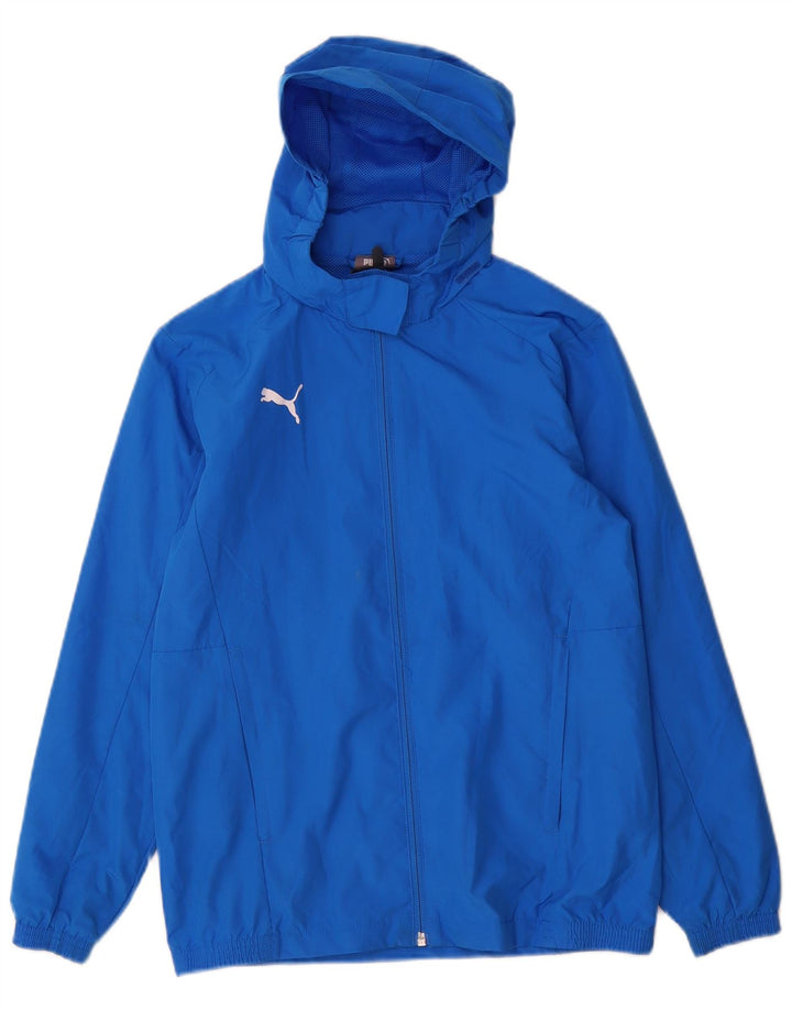 Casaco de treino com capuz Puma Boys 11-12 anos azul poliéster