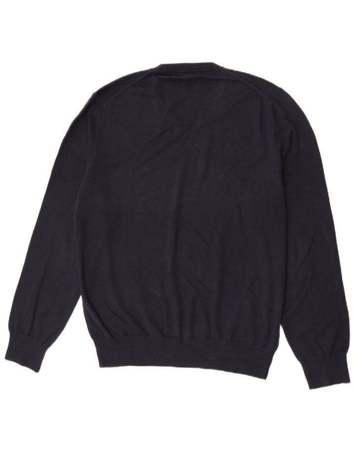 Suéter masculino Marks & Spencer com decote em V grande azul marinho