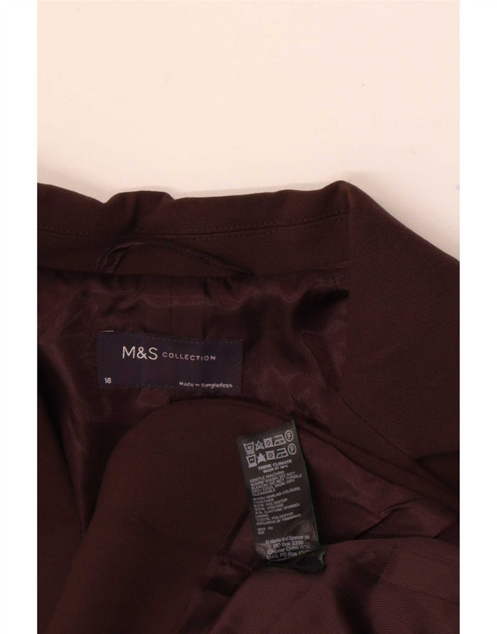 Jaqueta blazer feminina Marks & Spencer com 1 botão Reino Unido 18 XL marrom poliéster