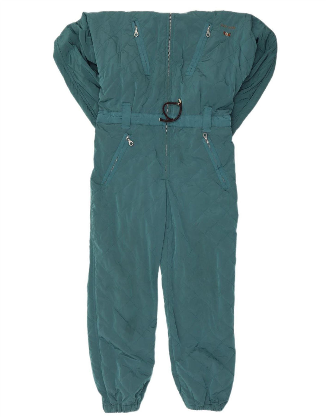 Macacão de esqui com capuz feminino cartão postal IT 42 nylon azul médio