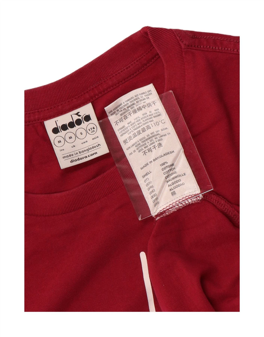 DIADORA Mens Graphic T-Shirt Top Medium Red Cotton