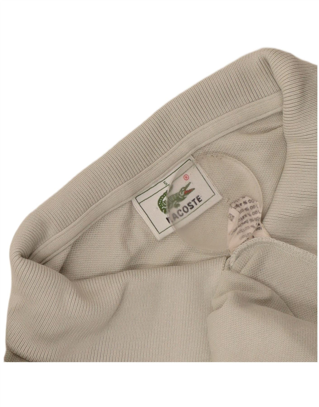 Camisa polo masculina Lacoste tamanho 5 grande algodão cinza