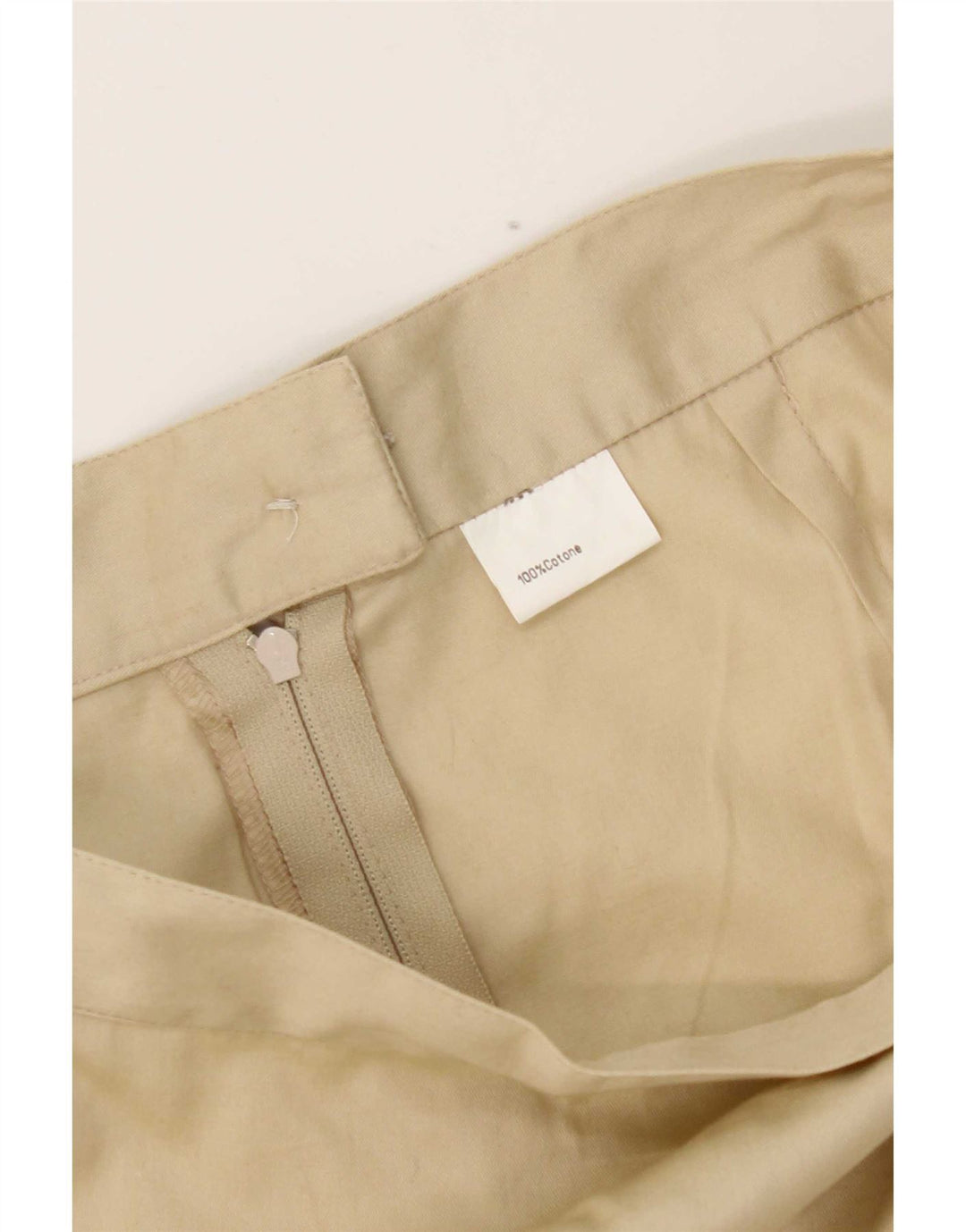Saia lápis feminina vintage W28 algodão bege médio