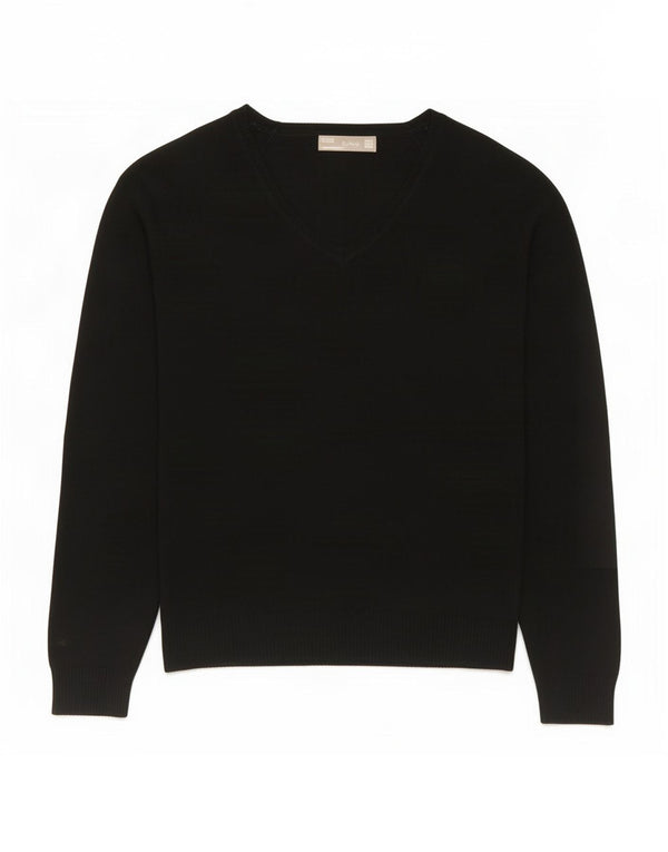 Suéter feminino Zara com decote em V UK 18 XL algodão preto