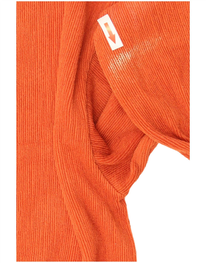 Blusa feminina Zara manga comprida oversized UK 10 pequena laranja poliéster