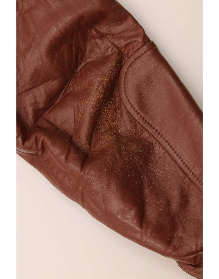 Jaqueta de couro masculina vintage UK 40 grande Borgonha