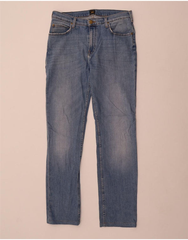 Lee Mens Rider Slim Jeans W32 L34 Azul Algodão