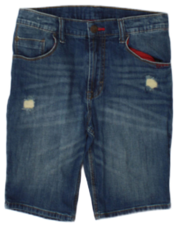 Shorts jeans desgastados para meninos Wrangler 11-12 anos W26 algodão azul