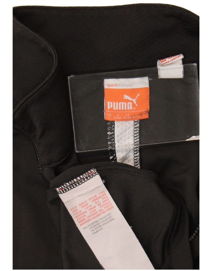 Puma Mens Zip Neck Pulôver Treino Top Grande Poliéster Preto