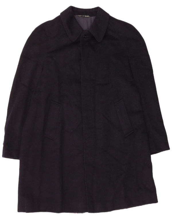 Sobretudo masculino Moessmer UK 38 lã virgem azul marinho médio