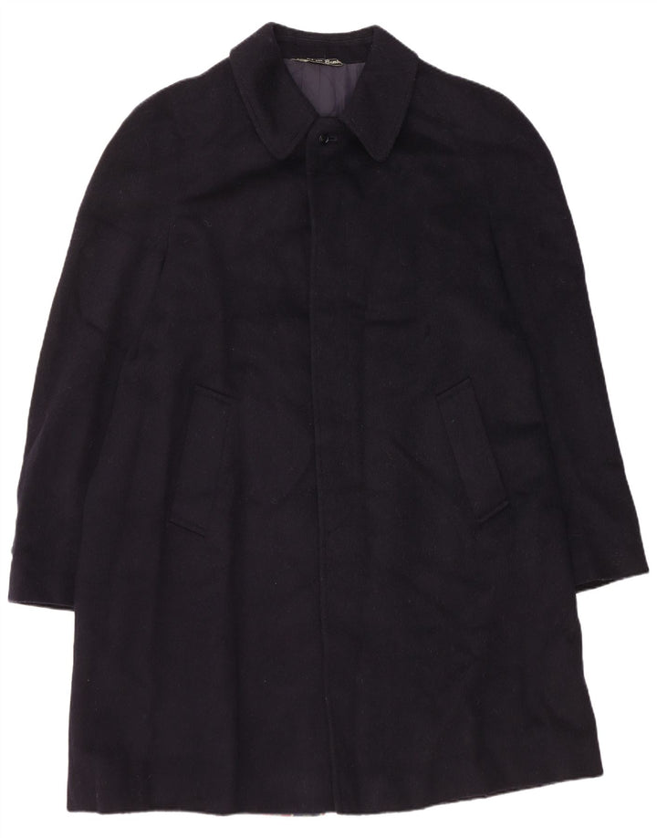 Sobretudo masculino Moessmer UK 38 lã virgem azul marinho médio