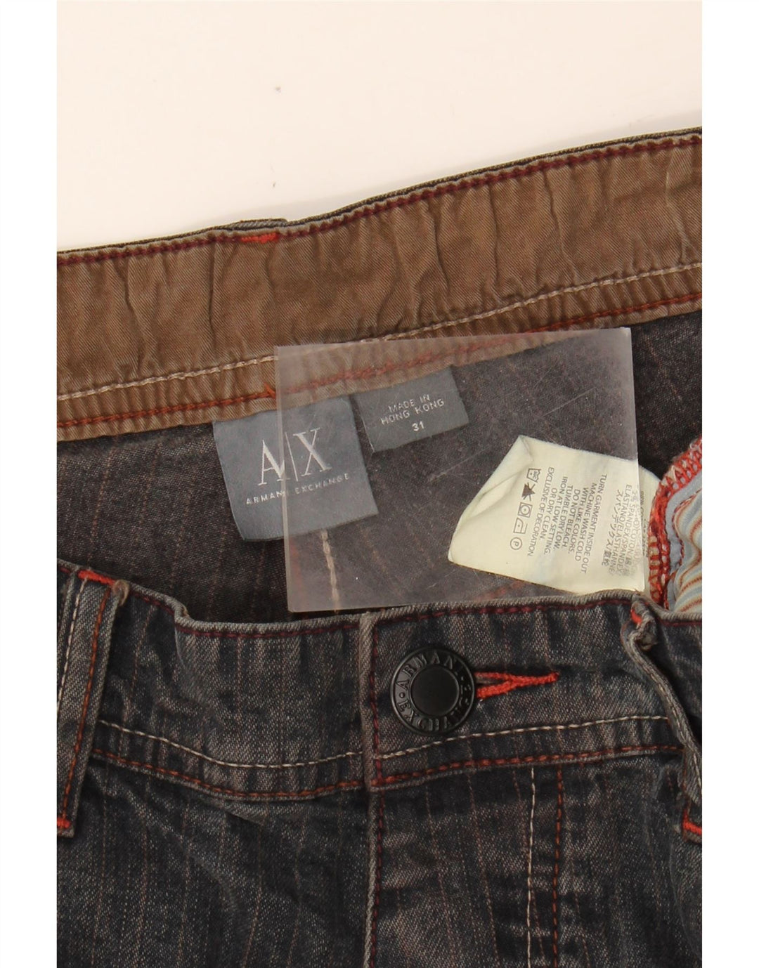 ARMANI EXCHANGE Calça jeans reta masculina W31 L32 algodão azul
