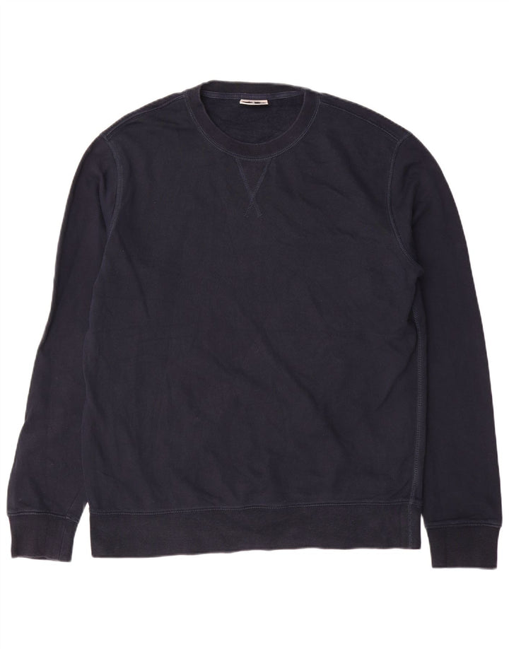 Suéter masculino Marks & Spencer grande algodão azul marinho