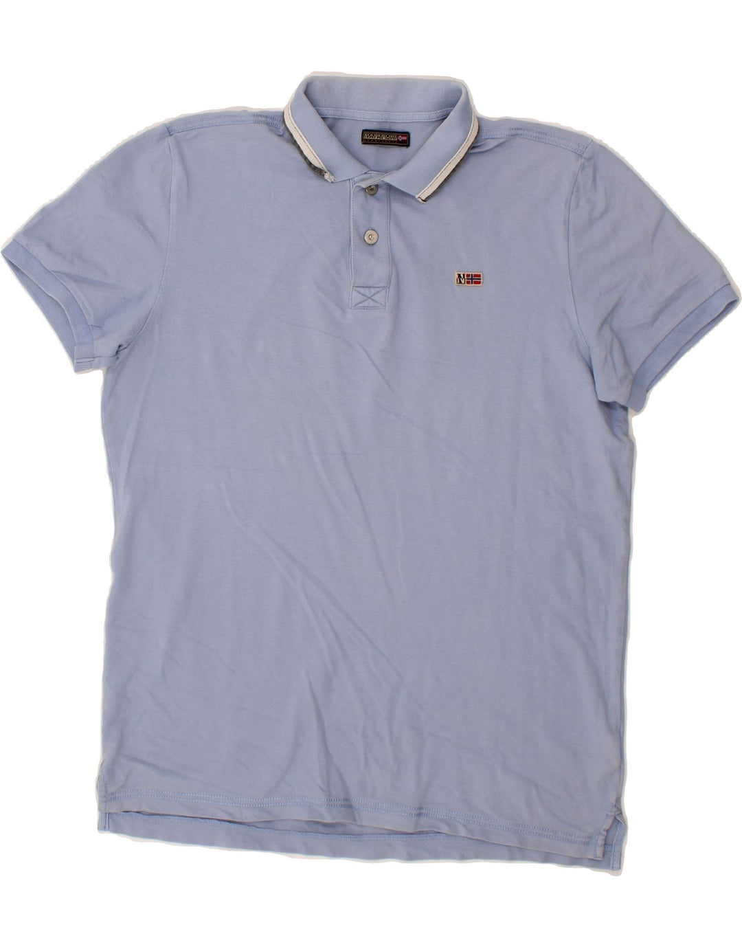 NAPAPIJRI Mens Polo Shirt XL Blue Cotton Vintage Napapijri and Second-Hand Napapijri from Messina Hembry 