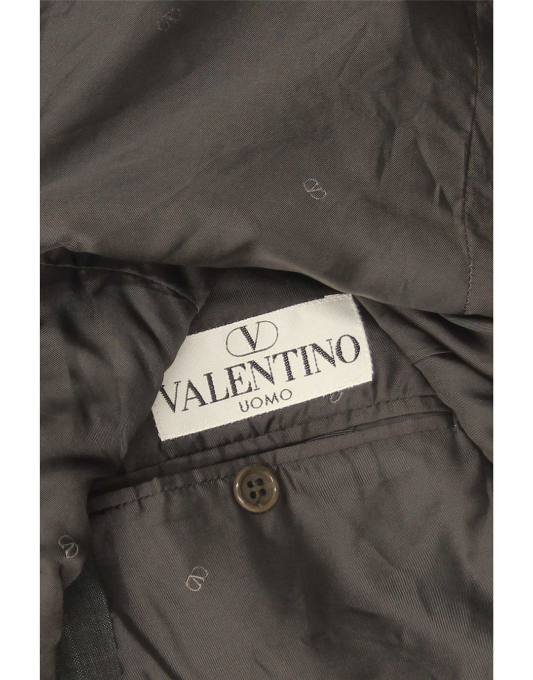 Jaqueta Blazer Masculina Valentino com 3 Botões IT 50 Lã Virgem Cinza Grande