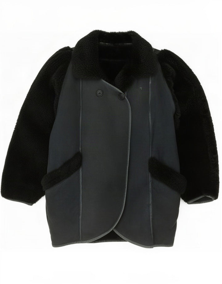 Jaqueta feminina de shearling superdimensionada Conbipel IT 40 Small Green Colourblock
