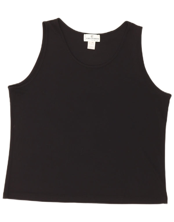 CARLA FERRONI Blusa feminina Lady Jane sem mangas Top Reino Unido 20 2XL Preto