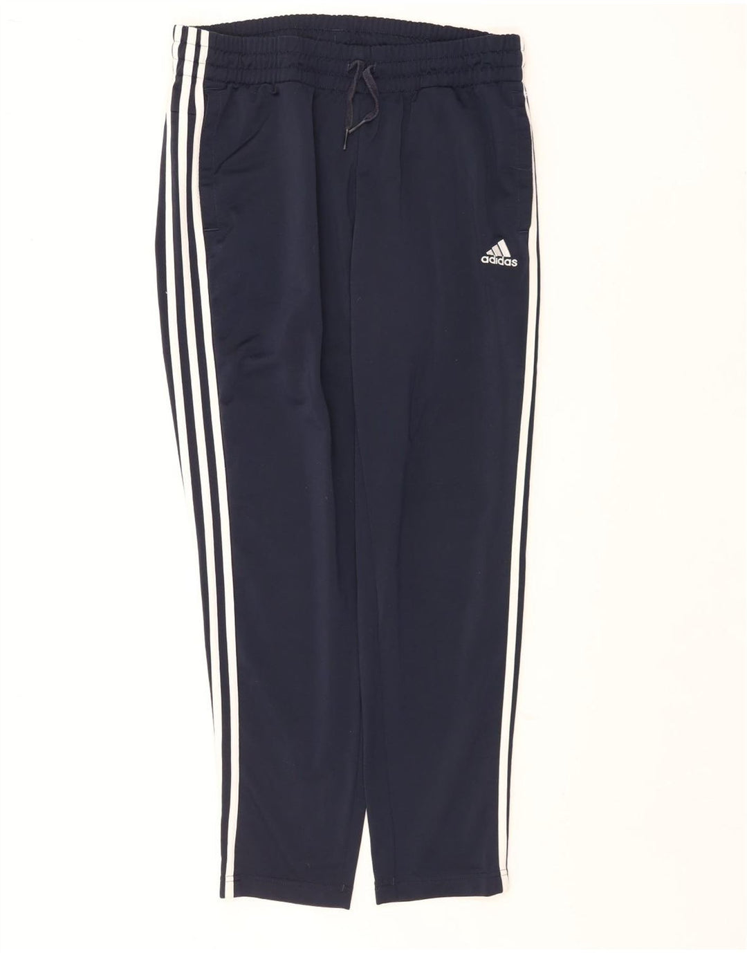 Calça de treino feminina Adidas UK 16/18 grande azul marinho poliéster