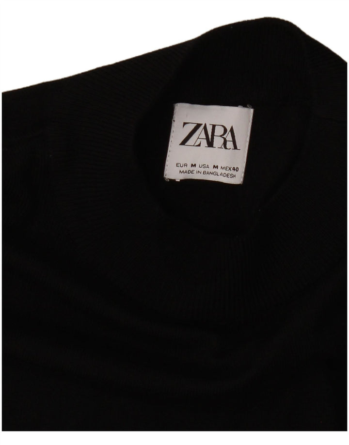 Suéter masculino ZARA com gola redonda, preto médio