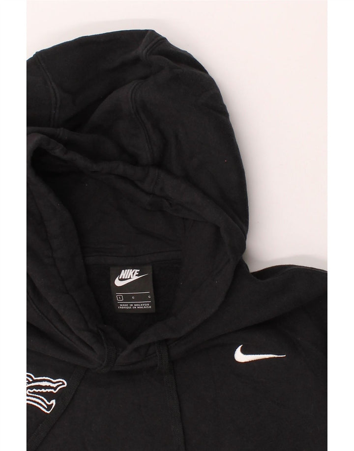 NIKE Womens Oversized Graphic Hoodie Jumper UK 16 Large Black Cotton Vintage Nike and Second-Hand Nike from Messina Hembry 