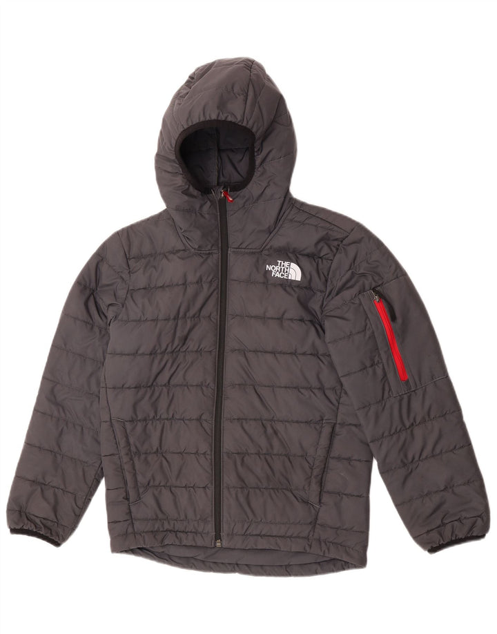 Jaqueta acolchoada com capuz The North Face Boys 11-12 anos grande poliéster cinza