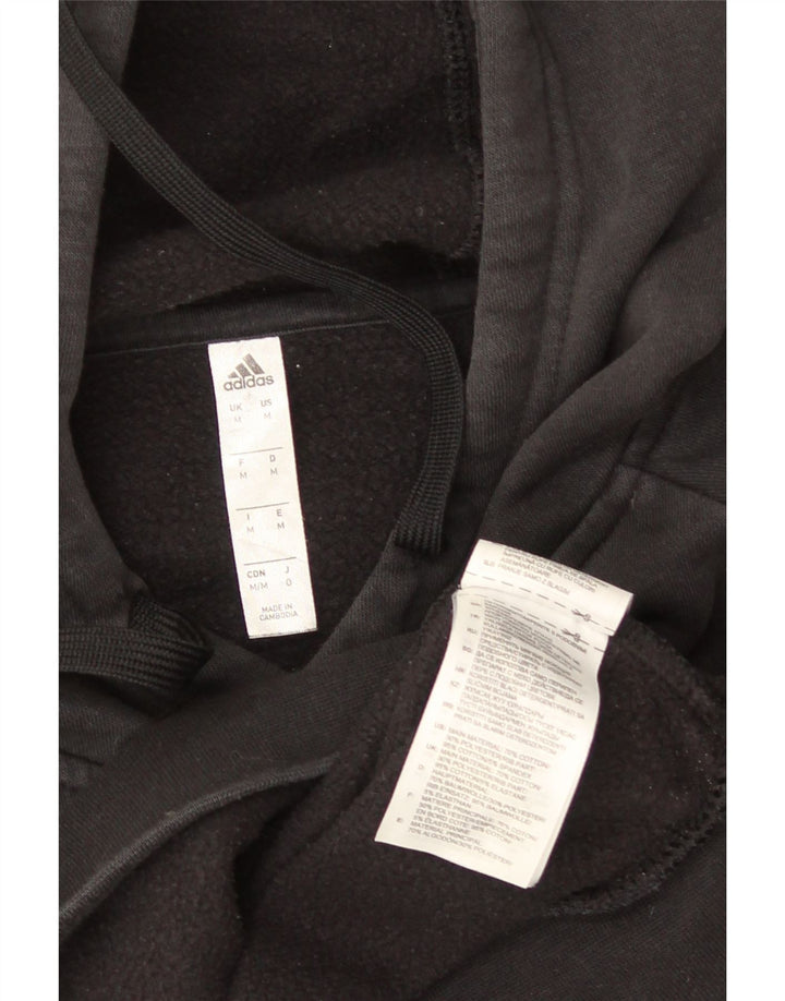 ADIDAS Mens Hoodie Jumper Médio Algodão Preto