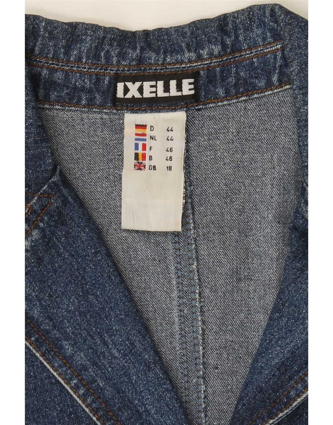 Casaco jeans feminino vintage UK 18 XL algodão azul