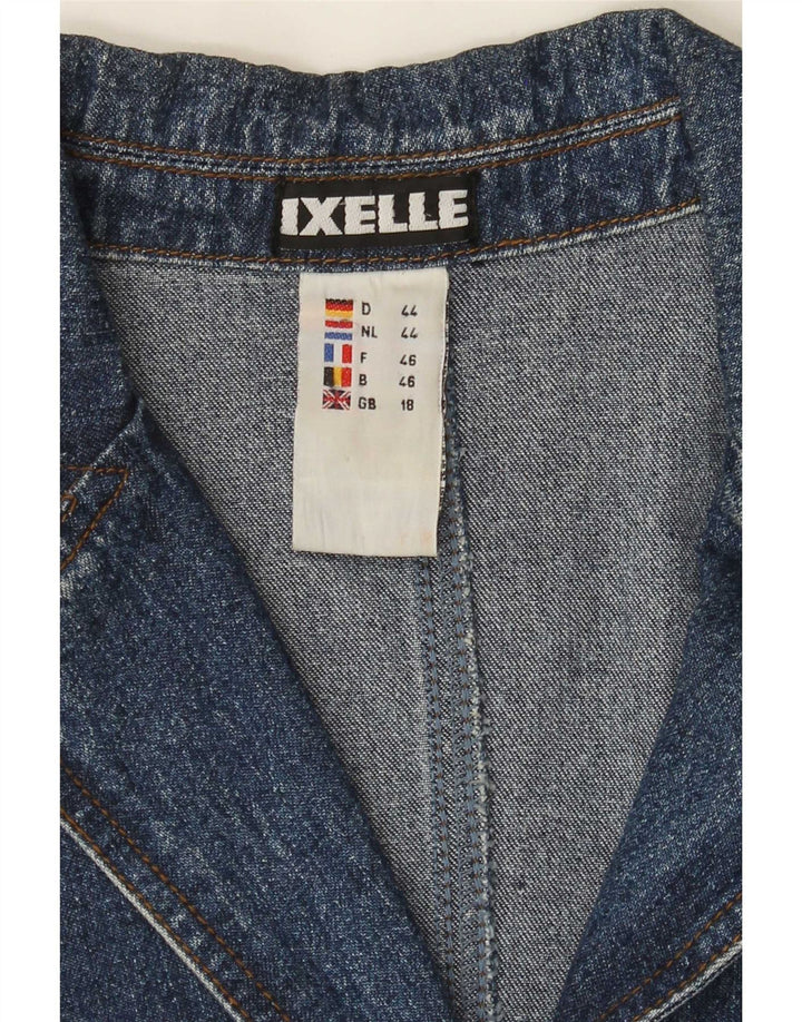 Casaco jeans feminino vintage UK 18 XL algodão azul