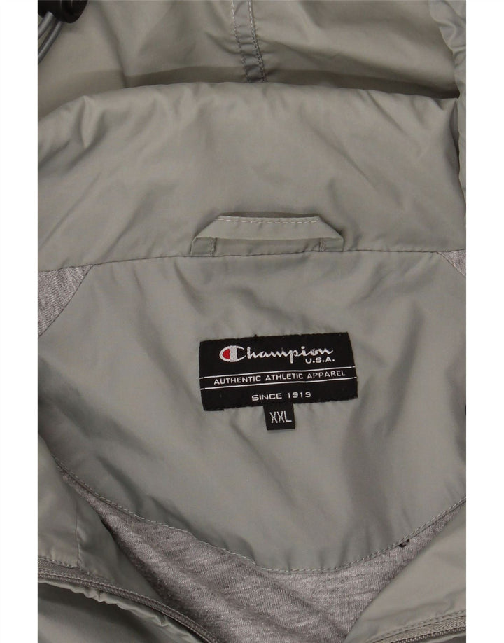 Jaqueta de chuva masculina com capuz Champion UK 44 2XL cinza