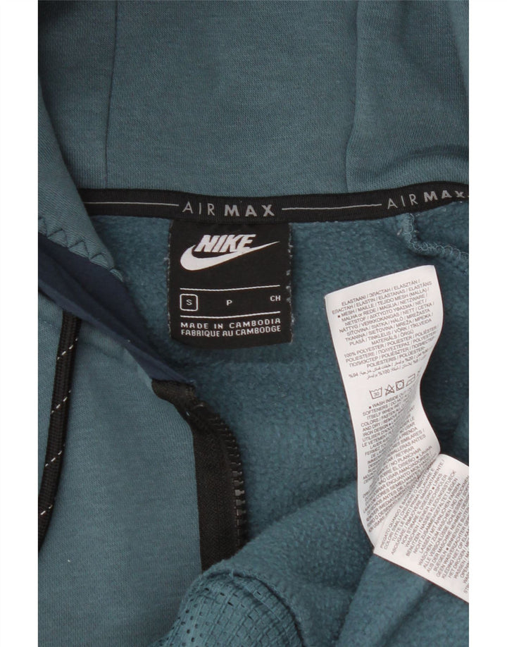 Suéter Nike Masculino Zip com Capuz Pequeno Azul Colorblock Poliéster