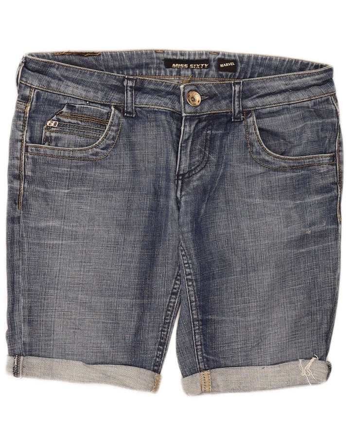 Miss Sixty Shorts jeans feminino Marvel W30 algodão azul médio