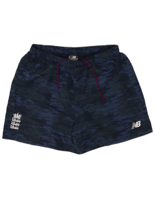Shorts de natação masculino New Balance grande poliéster camuflado azul marinho