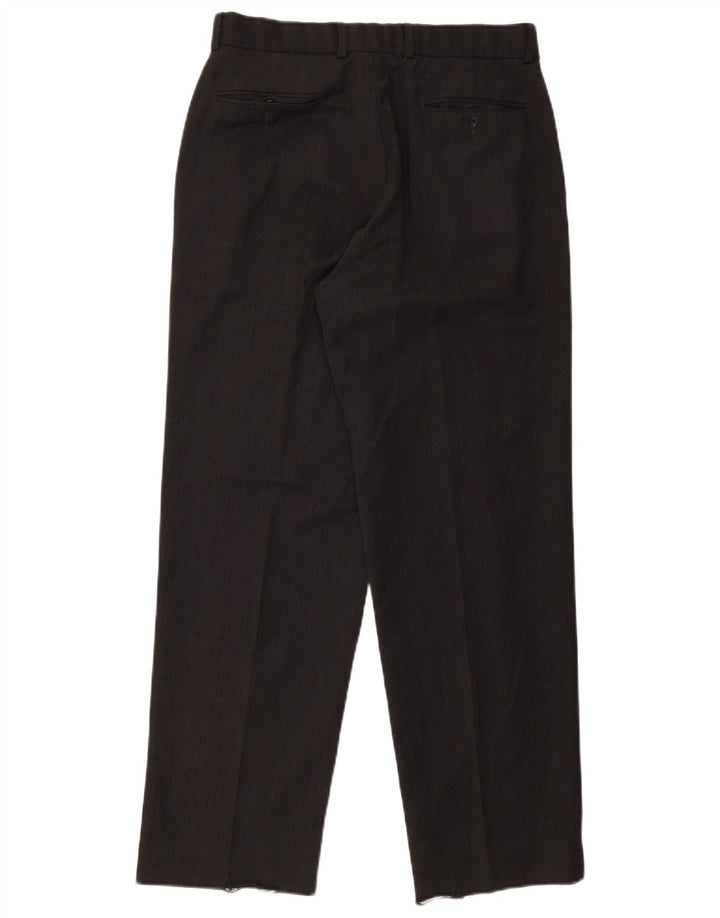 Calça masculina de terno reto MARKS & SPENCER W30 L30 poliéster cinza