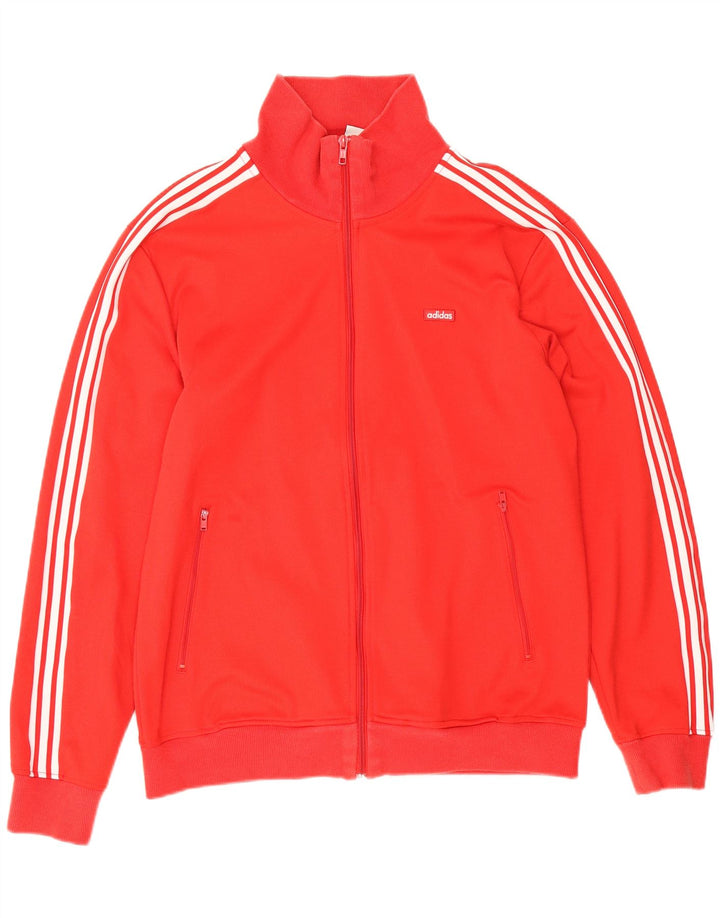 Adidas Mens Treino Top Jaqueta Grande Poliéster Vermelho