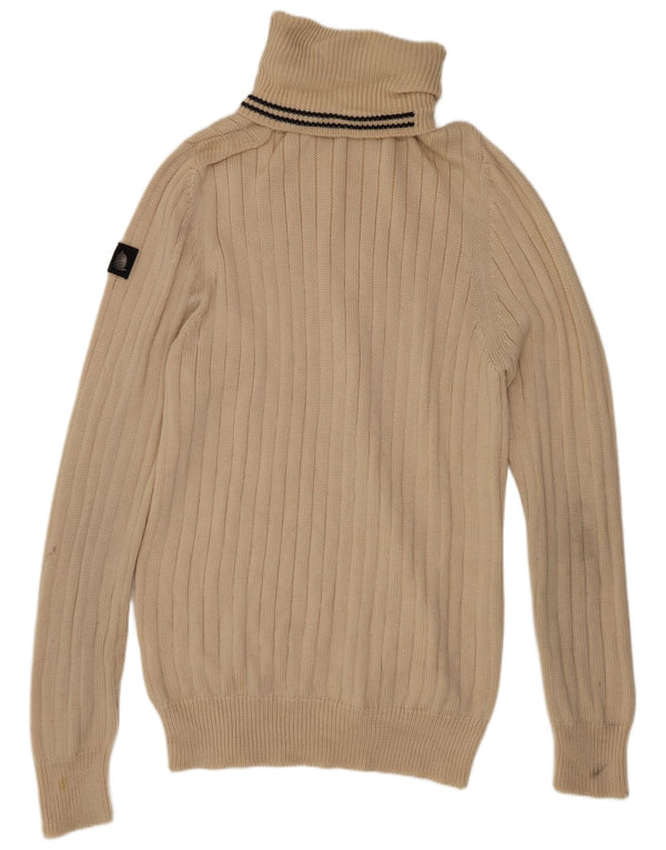 Suéter feminino Marina Yachting com gola redonda Reino Unido 20 2XL lã virgem bege
