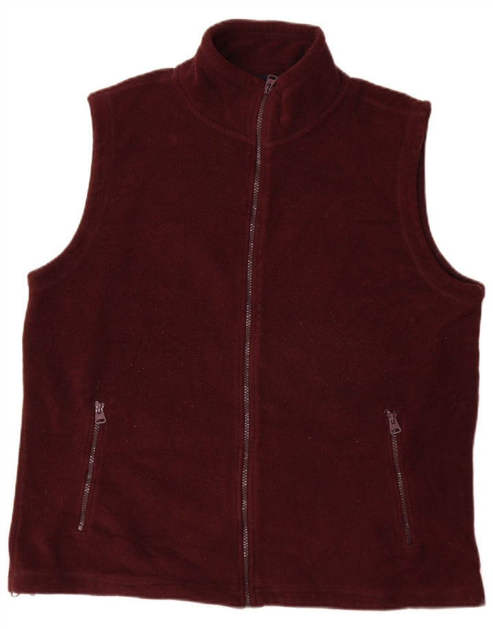 James Pringle Mens Fleece Gilet UK 38 Médio Borgonha Poliéster
