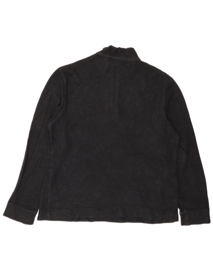Suéter masculino Calvin Klein com zíper e gola em algodão preto médio