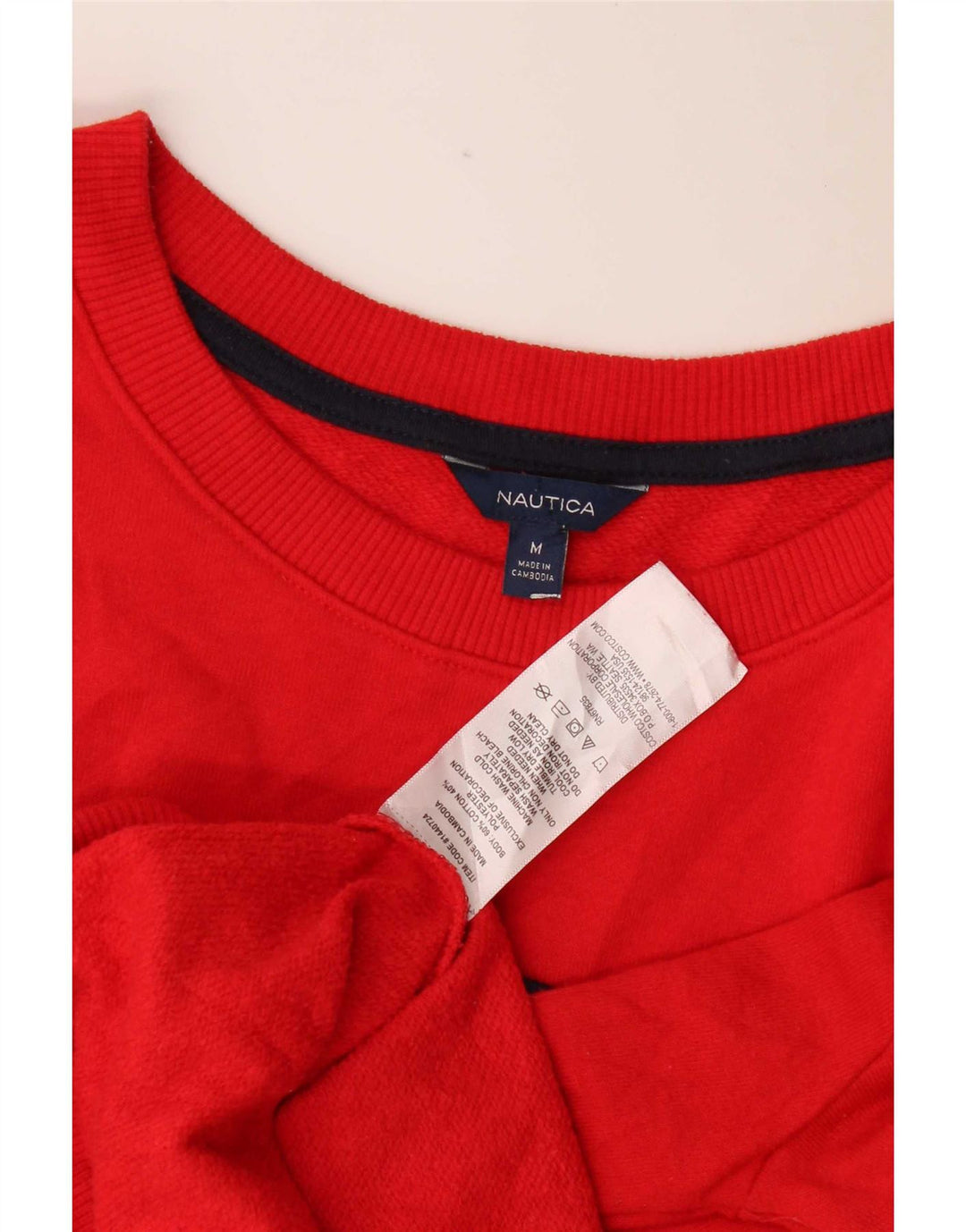 Suéter gráfico feminino Nautica UK 14 médio algodão vermelho