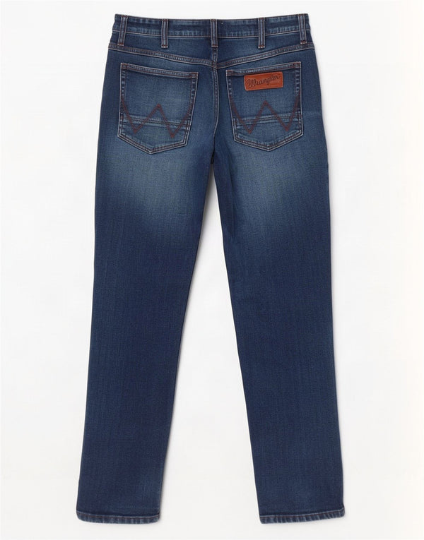 Wrangler Mens Greensboro Straight Jeans W36 L30 Azul Algodão