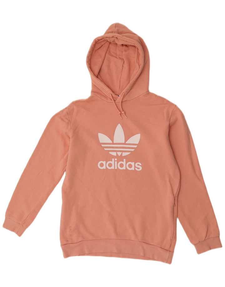 Adidas masculino gráfico moletom com capuz pequeno algodão rosa