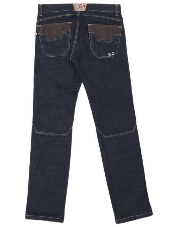 9.2 by Carlo Chionna Mens Slim Jeans W32 L32 Azul Colourblock Algodão