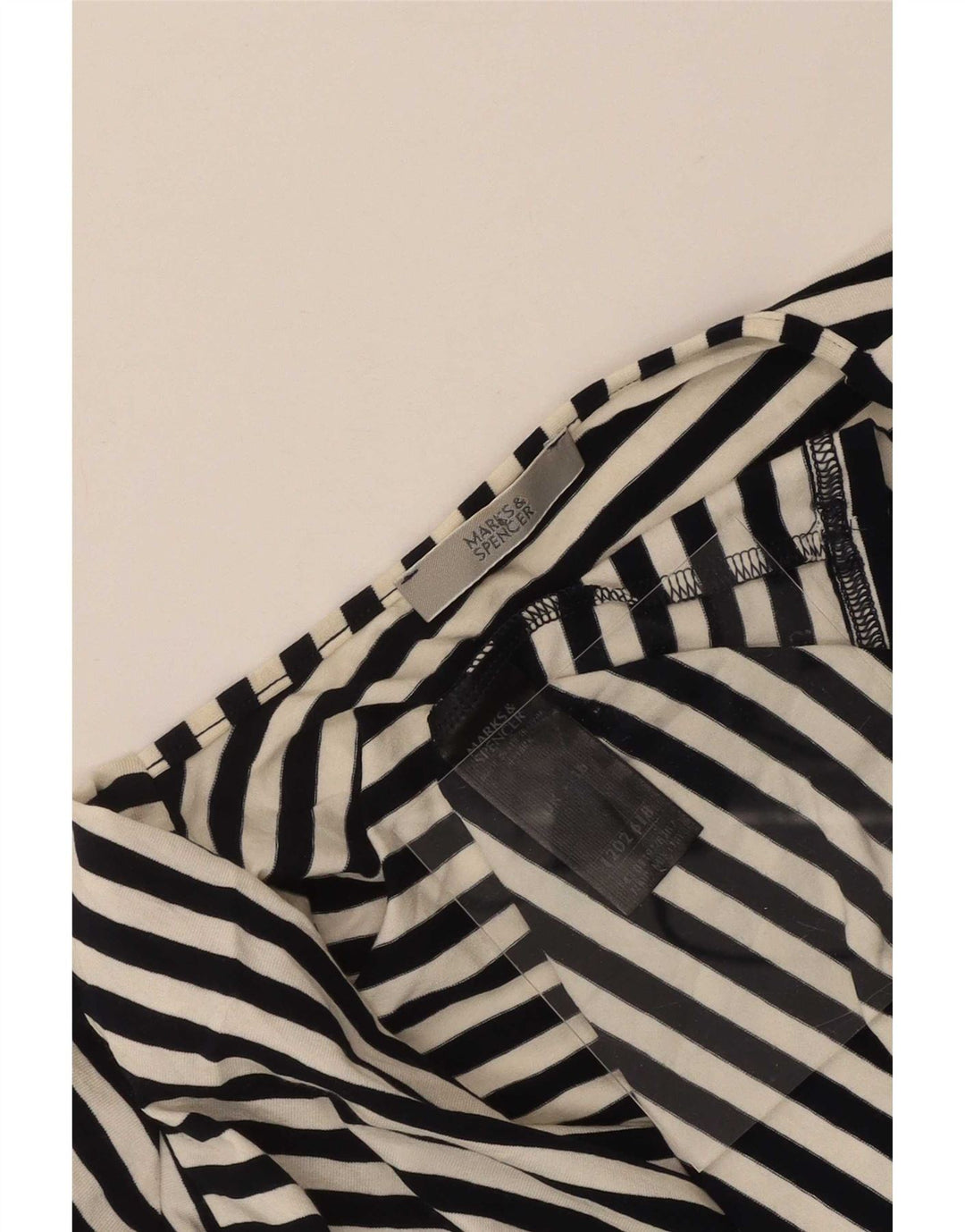 Blusa feminina Marks & Spencer UK 16 grande viscose listrada preta