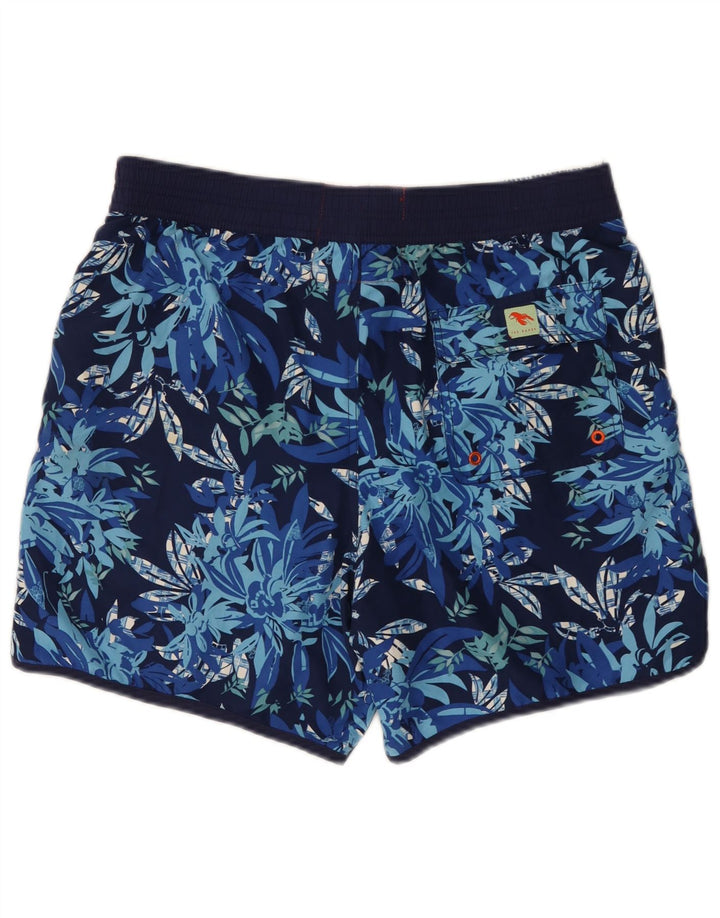 Shorts de natação masculino Ted Baker tamanho 4 grande poliéster floral azul marinho