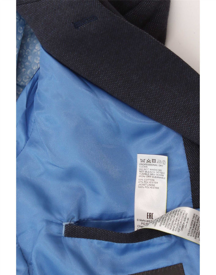 Jaqueta Blazer Slim Masculina de 2 Botões Marks & Spencer Reino Unido 42 Grande Azul Marinho
