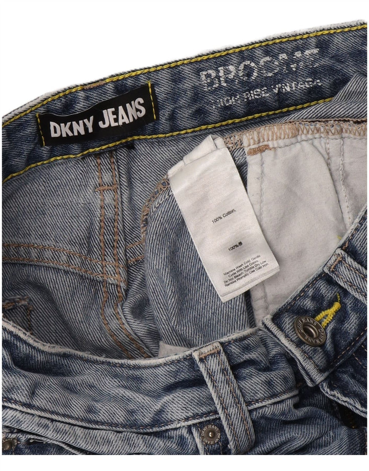 Dkny Calça jeans feminina cintura alta cônica W28 L27 algodão azul