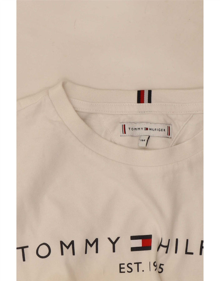 Tommy Hilfiger Boys Graphic Top manga comprida 13-14 anos branco