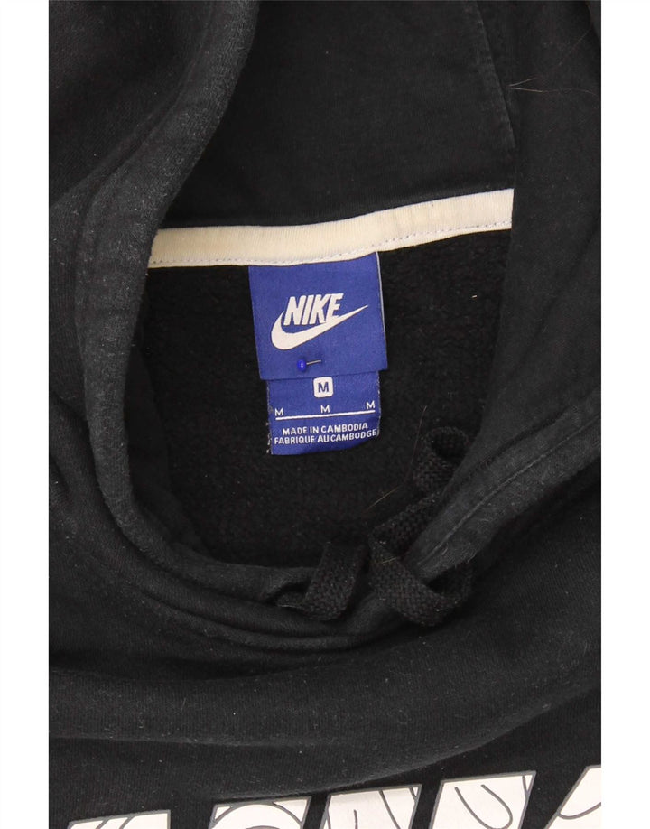Nike masculino gráfico moletom com capuz médio algodão preto